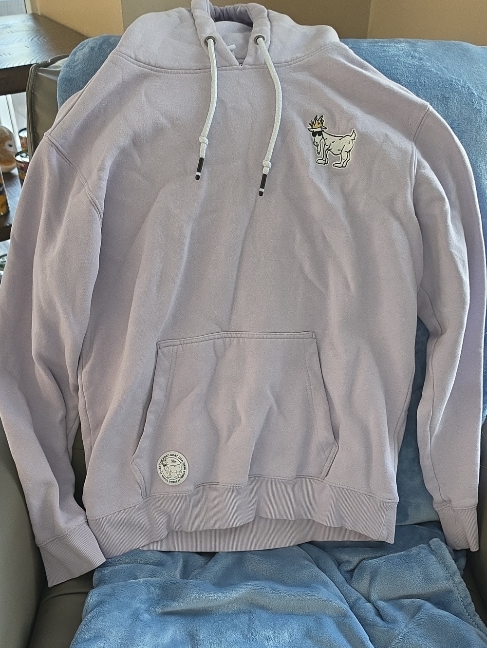 Men's Lavender Pullover Hoodie with Embroidered Logo